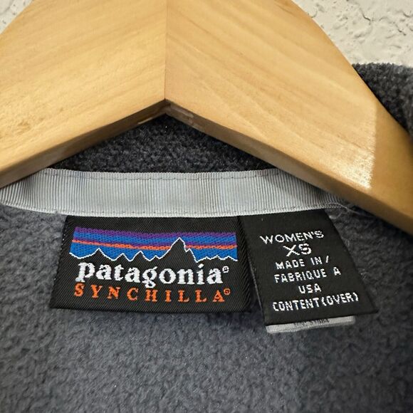 Vintage PATAGONIA SYNCHILLA Polar Basin Jacket Gray Full Zip Fleece - Picture 8 of 14